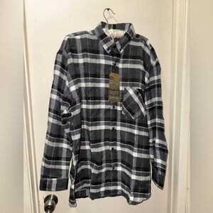 Men's Black and Gray Plaid Button Down Shirt